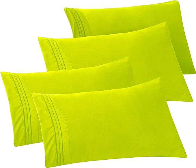 Elegant Comfort 4-PACK Solid Pillowcases 1500 Premium Hotel Quality Microfiber by ELEGANTCOMFORT