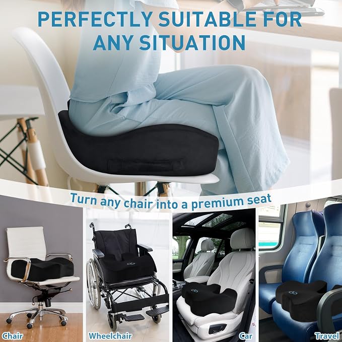 BlissTrends Seat Cushion with Velvet Cover, Thick Memory Foam Cushions - Image 4
