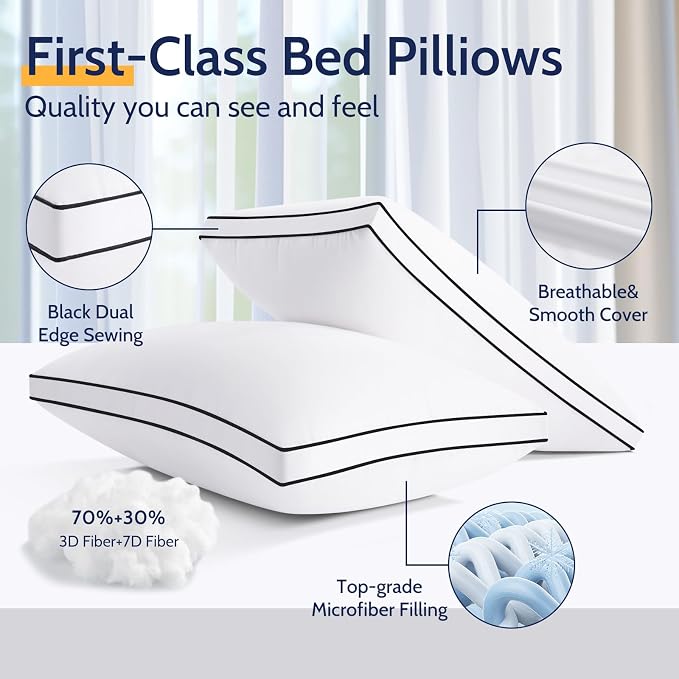 ROUMEA Pillows King Size Set of 2, Bed Pillows - Image 4