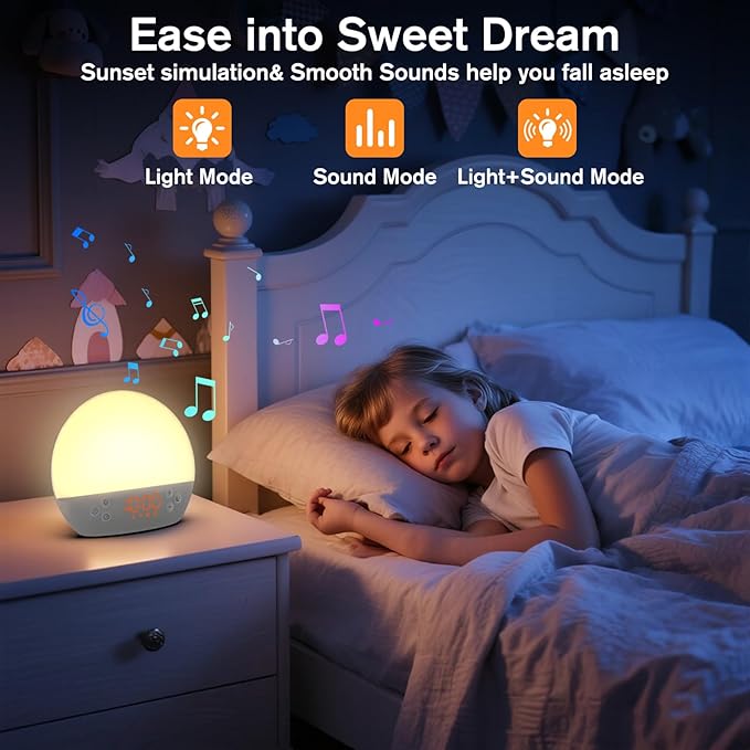 KEPLUG Wake Up Light Sunrise Alarm Clock, Digital Alarm Clocks Bedside Dimmable - Image 6