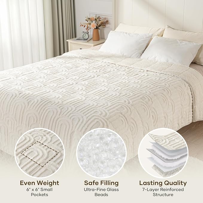 Cottonblue Jacquard Weighted Blanket - Image 4