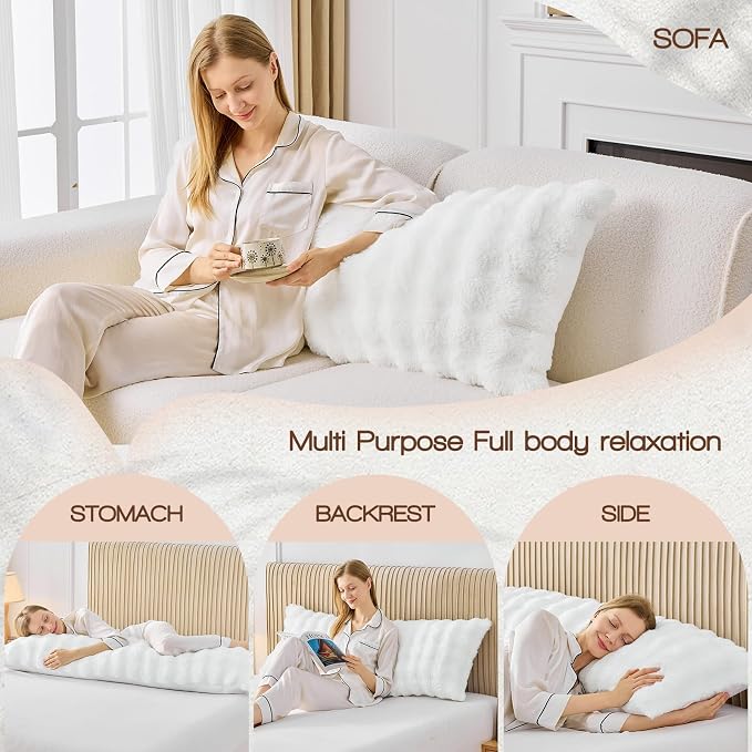 YZ HOME Faux Fur Fluffy Body Pillow - Image 6