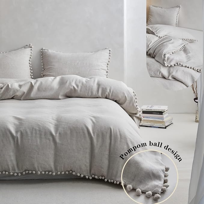 Simple&Opulence French Linen Blended Duvet Cover King, Flax Viscose Derived - Image 2