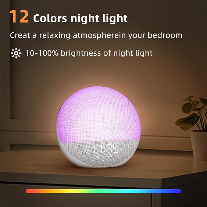 Sunrise Alarm Clock White Noise Machine: Natural Wake Up Light - Image 8