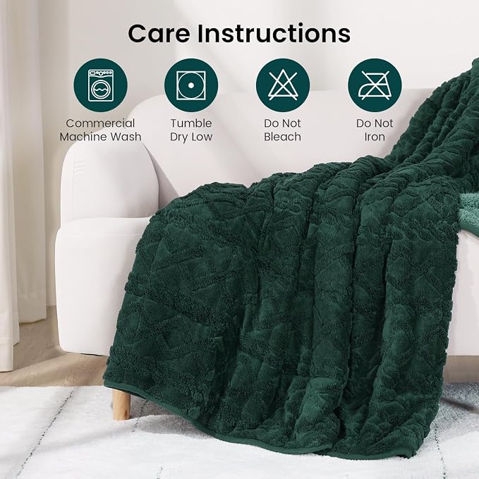 Drewin Weighted Blanket for Adults Queen Size 15 lbs, Soft Fuzzy Jacquard - Image 7
