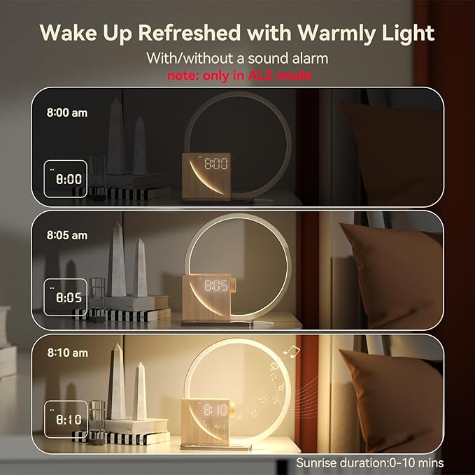 Vivilumens Sunrise Alarm Clock Sound Machine Nightlight, Gradual Wake Up Light - Image 5