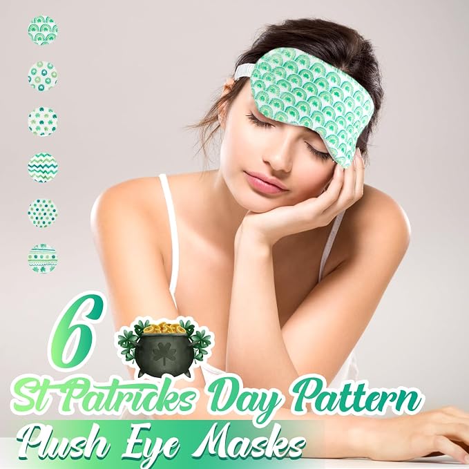 Cuffbow 6 Pack Plush Sleep Mask Set, Cute Plush Eye Masks - Image 4
