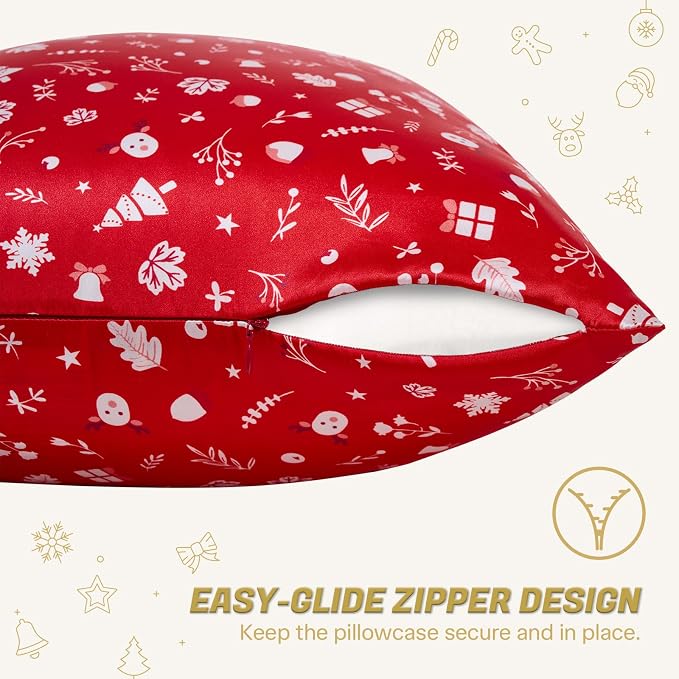 THXSILK Christmas Style 6A+ Grade Mulberry Silk Pillowcase - Image 3