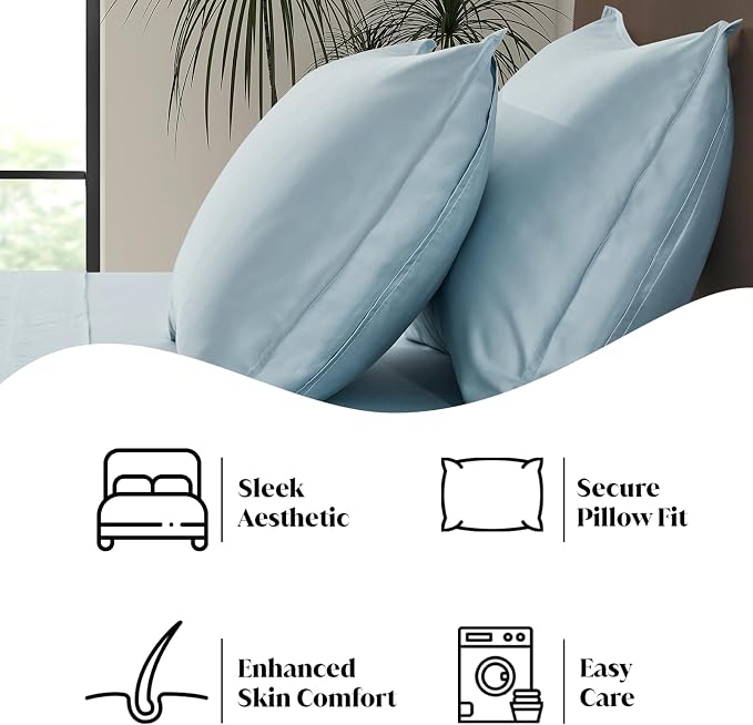Luxury Bamboo Market | Queen Envelope Pillowcase Set | 100% Viscose Made from - Image 6