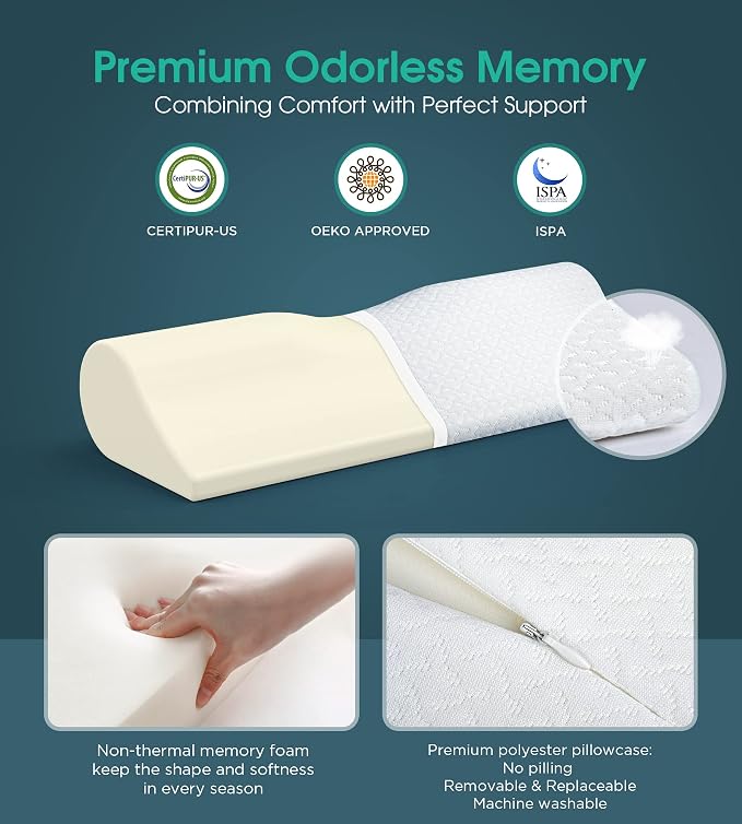 Cervical Neck Pillows for Pain Relief Sleeping, High-Density Memory Foam Pillow - Image 6