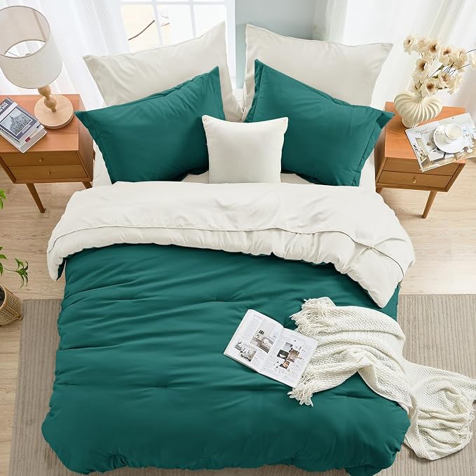 MUXHOMO 7 Pieces Queen Comforter Set, Soft Bed in a Bag Queen Size, All Season - Image 8