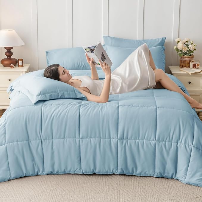 JOLLYVOGUE Full Comforter Set, Ultra-Soft Bed in a Bag Full Size 7 Pieces - Image 7