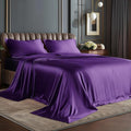 BEDELITE Satin Sheets Twin Size Bed Set, Luxury Soft Plum Purple Silky Sheets by BEDELITE