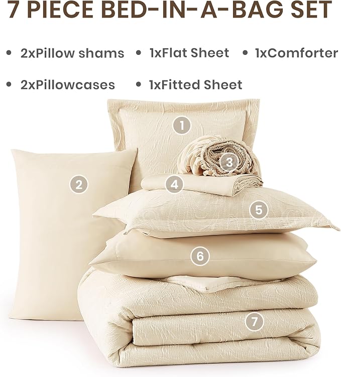 Monbix Full Size Comforter Set, Birch Marble Pattern Bedding Comforter - Image 7