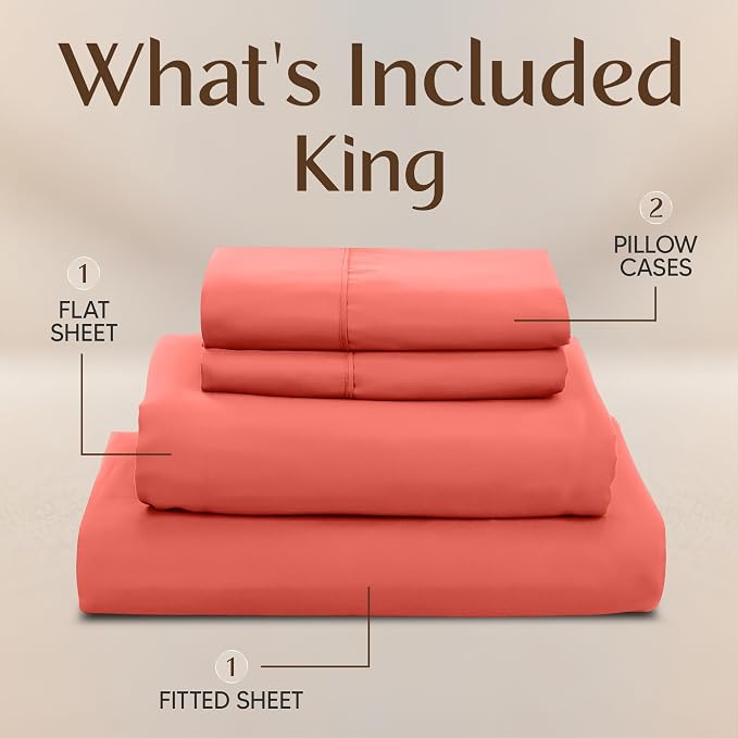 Utopia Bedding King Size Sheet Set – 4 Piece Bed Sheets, Soft and Breathable - Image 3