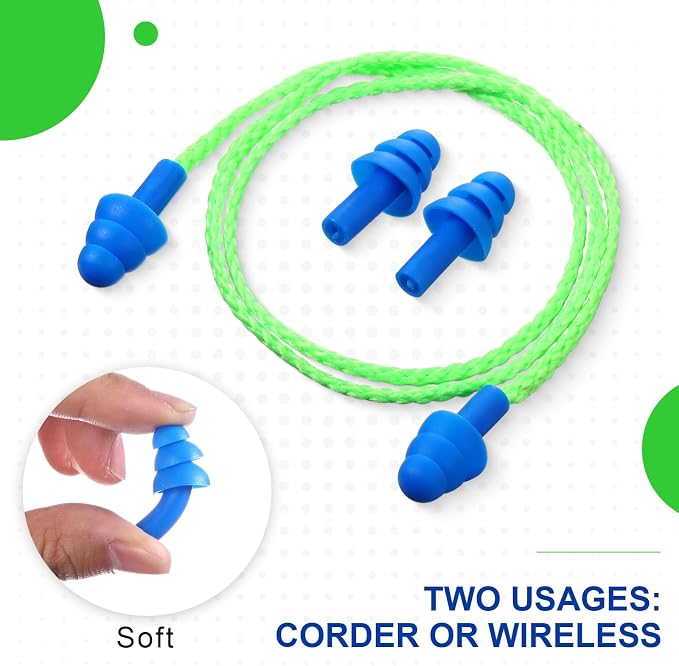Tondiamo 200 Pairs Ear Plugs Reusable Silicone Earplugs - Image 3