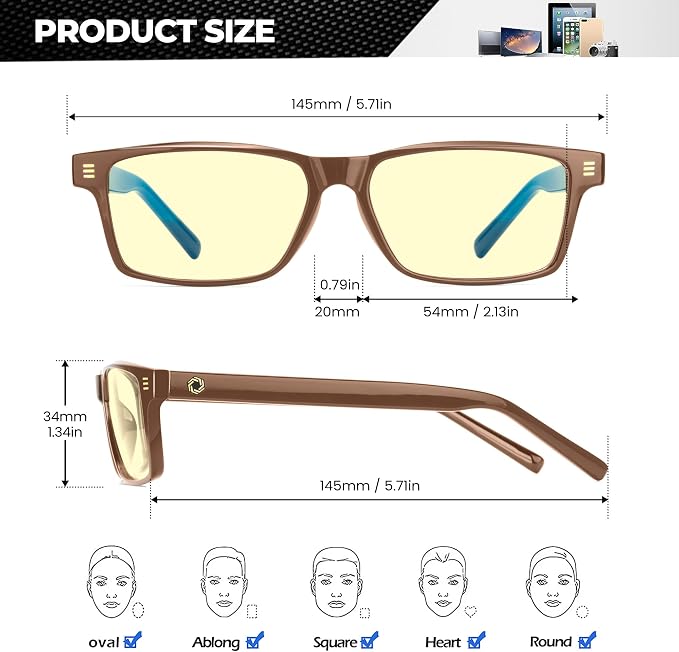 ANYLUV Blue Light Glasses Men Woman, Eye Strain Relief Eye Protection - Image 4