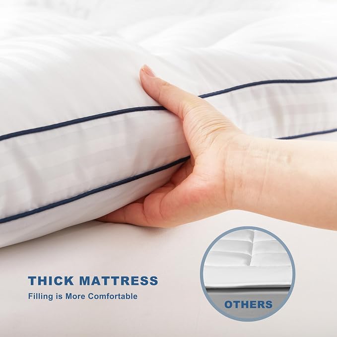 BEDLORE Queen Mattress Topper, Thick Pillow Top Bed Cover - Image 7