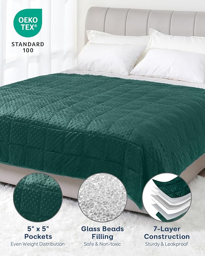 Kivik Cooling Weighted Blanket for Adults, 15 lbs Breathable Minky Dot Heavy - Image 5