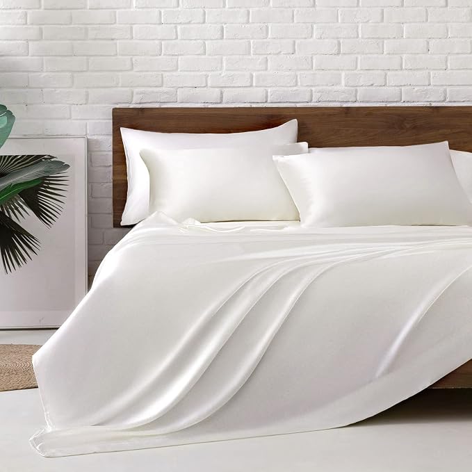 MR&HM Satin Bed Sheets, Full Size Sheets Set by MRHM
