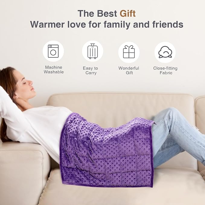 Alomidds Weighted Lap Blanket 7lbs, Cozy Luxury Breathable Weighted Blanket - Image 7