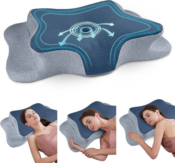 CHxxy Cervical Neck Pillow for Pain Relief Sleeping, Memory Foam Pillows by CHxxy