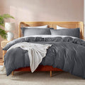 Nestl Dark Grey Duvet Cover Queen Size by Nestl