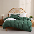 JSD Hunter Green Duvet Cover Set Twin Size, 2 Piece Microfiber Kids Duvet Cover by JSD
