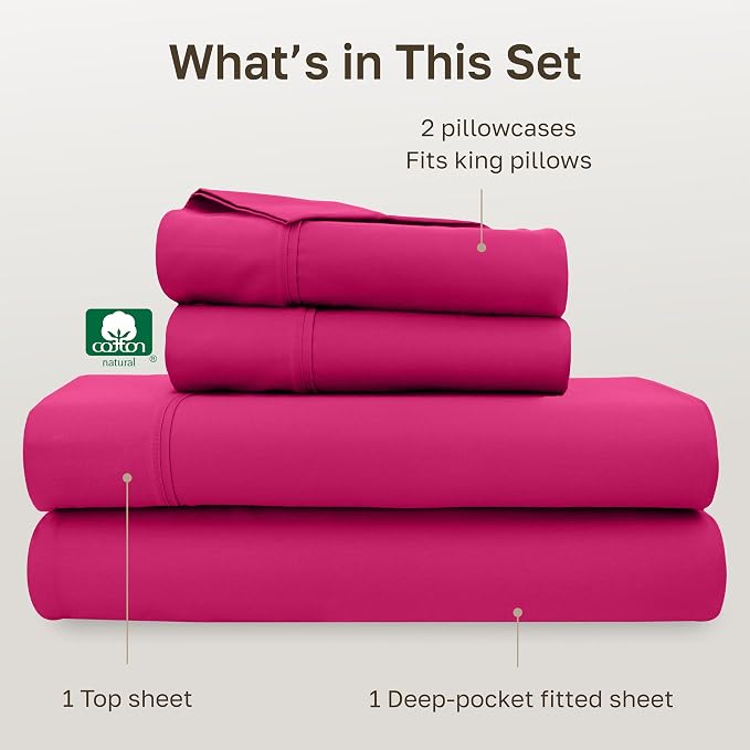 California Design Den Soft King Size 100% Cotton Sheet Sets, 400 Thread Count - Image 4