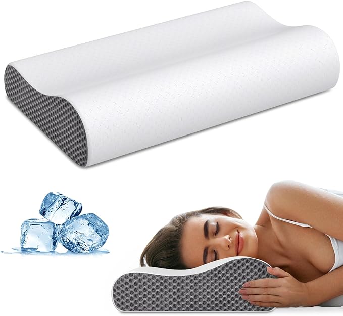 Cervical Neck Pillow for Pain Relief, Contour Memory Foam Pillows Ergonomic by Ylekto