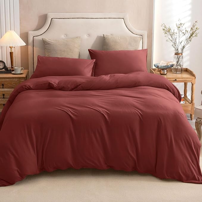 PURE ERA Jersey Knit Duvet Cover Set 100% T-Shirt Cotton Super Soft Comfy 3pc - Image 5