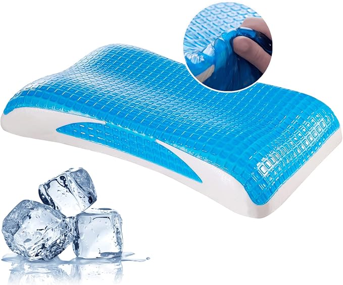 EUCIOR Cooling Gel Pillow, Memory Foam Cooling Gel Pillow, Cooling Orthopedic by EUCIOR