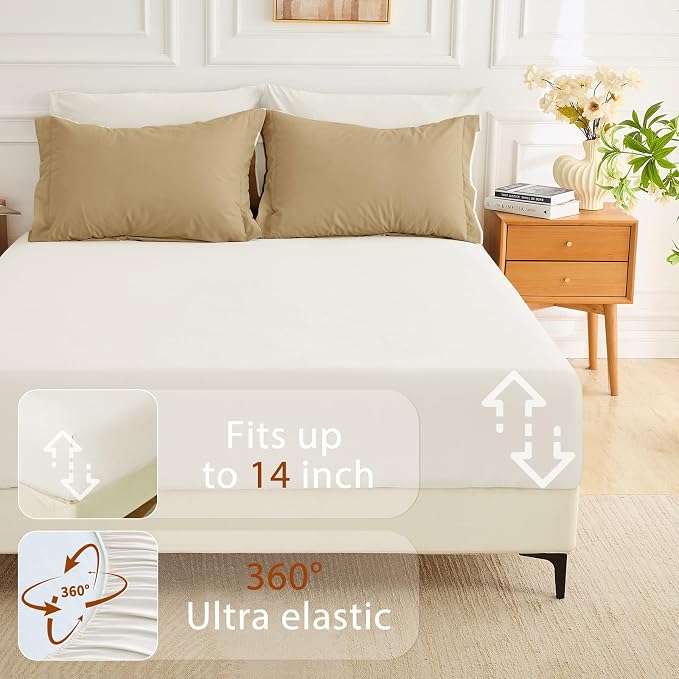 MUXHOMO 7 Pieces King Comforter Set, Soft Bed in a Bag King Size, All Season - Image 5