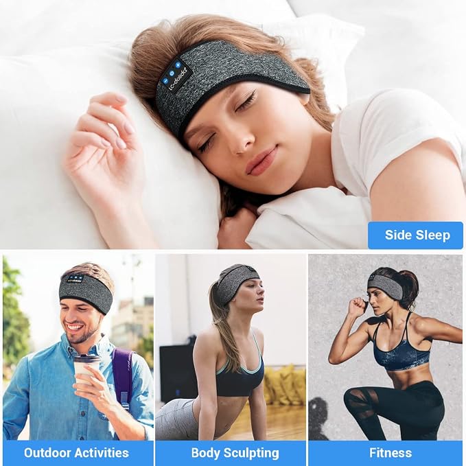LC-dolida Sleep Headphones Headband Bluetooth 5.4, Sports Headband Earphones - Image 6