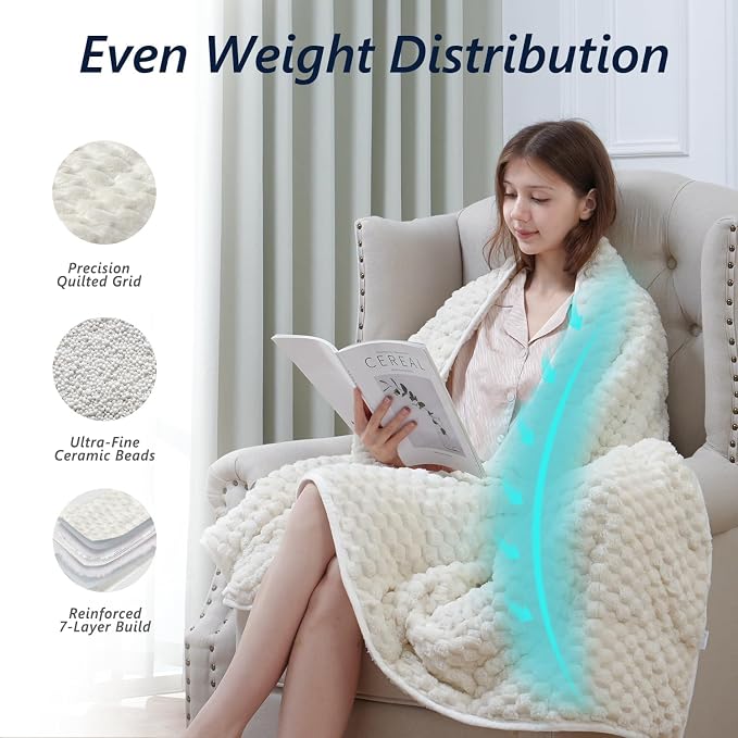 Mr. Sandman Weighted Blankets for Adults Full Size 12lbs, Warm Sherpa Fleece - Image 4