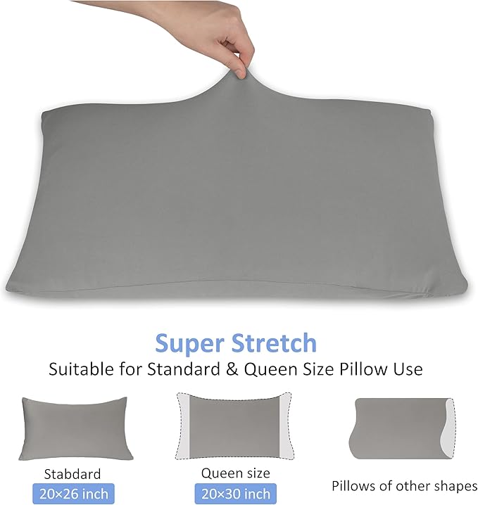 Jersey Knit Pillow Cases Standard/Queen Set of 2 - Image 3