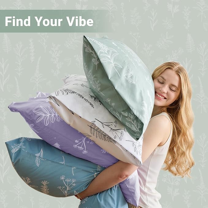 MUXHOMO Duvet Cover King Size, Reversible Floral Green Duvet Cover Set - Image 7