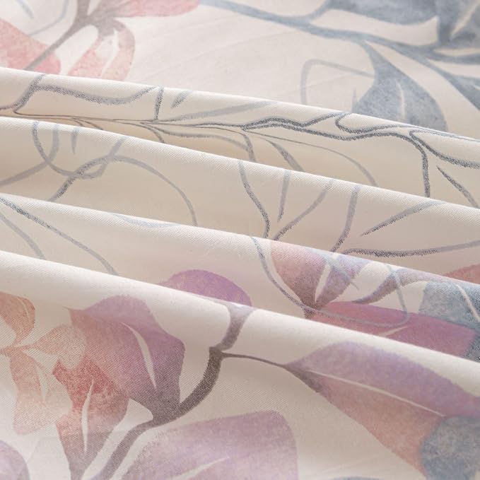 OAITE Duvet Cover Set Queen Size Floral Pattern Ultra Soft 100% Cotton Duvet - Image 7