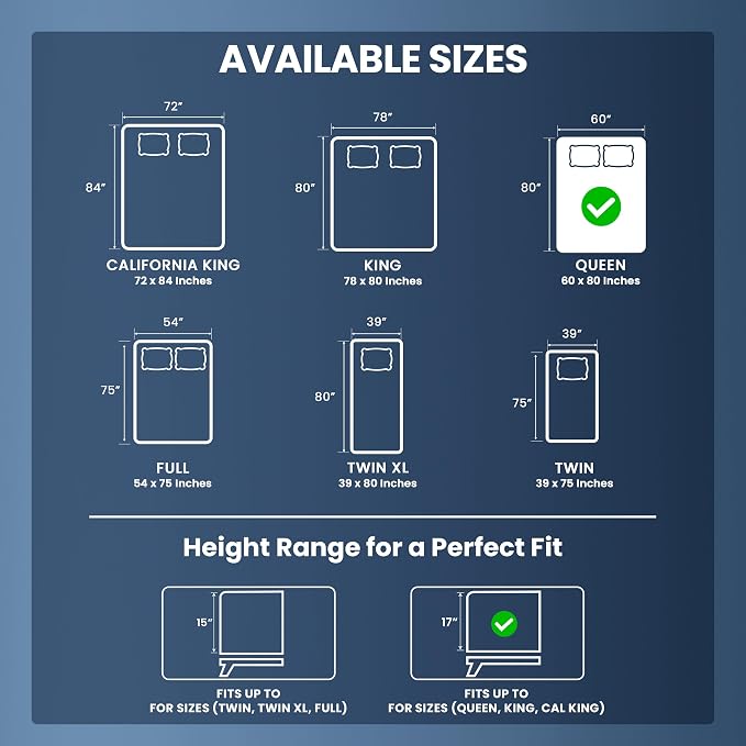 Queen Size Mattress Protector Waterproof, Premium 200 GSM Terry Mattress Cover - Image 3
