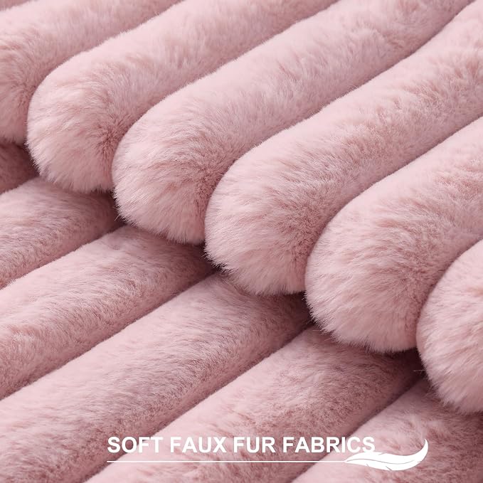 Pallene Faux Fur Plush Throw Pillow Covers 26x26 Set of 2, Luxury Soft Fluffy - Image 2