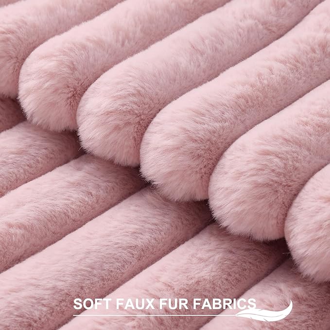 Pallene Faux Fur Plush Throw Pillow Covers 16x16 Set of 2, Luxury Soft Fluffy - Image 2