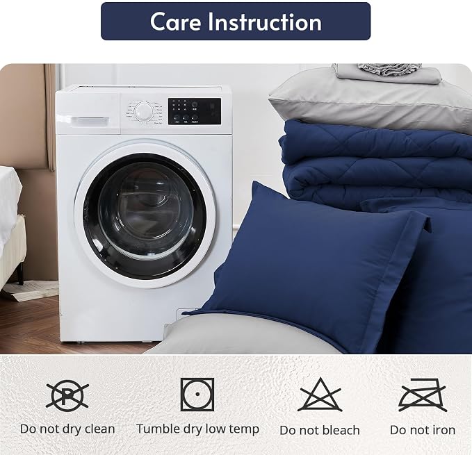 MUXHOMO 5 Pieces Twin Comforter Set, Reversible Bed in a Bag Twin Size - Image 9