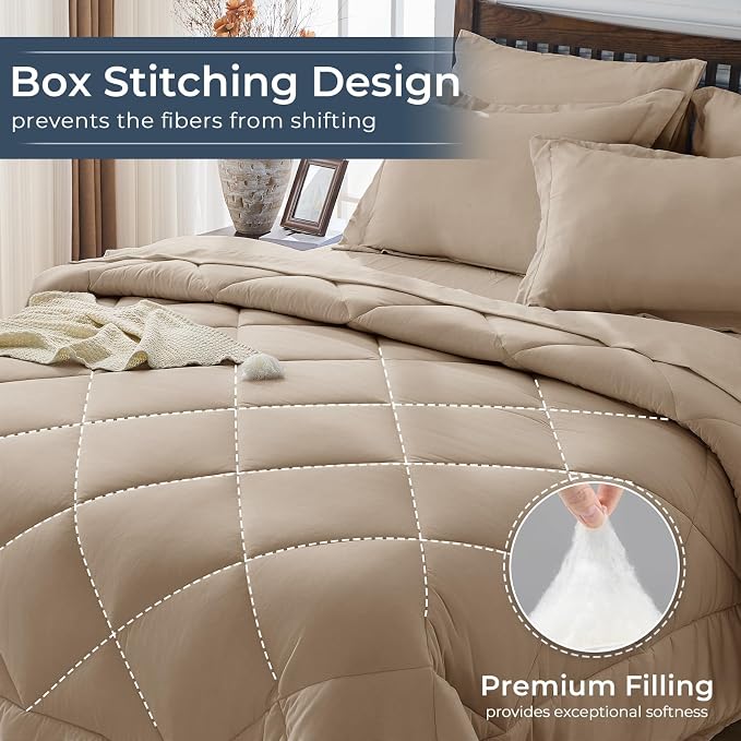 HEVUMYI Khaki Twin Comforter Set - Image 4