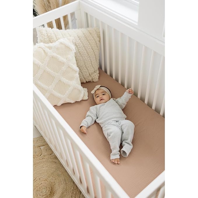 Konssy Muslin Crib Sheets for Girl Boy - Image 3