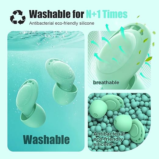 Ear Plugs for Sleeping Noise Reduction, Beinkap Reusable Earplugs Hearing - Image 4