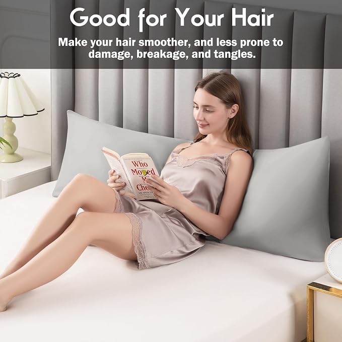 Body Pillowcase with Zipper Cooling Viscose from Bamboo Zippered Pillowcases - Image 3