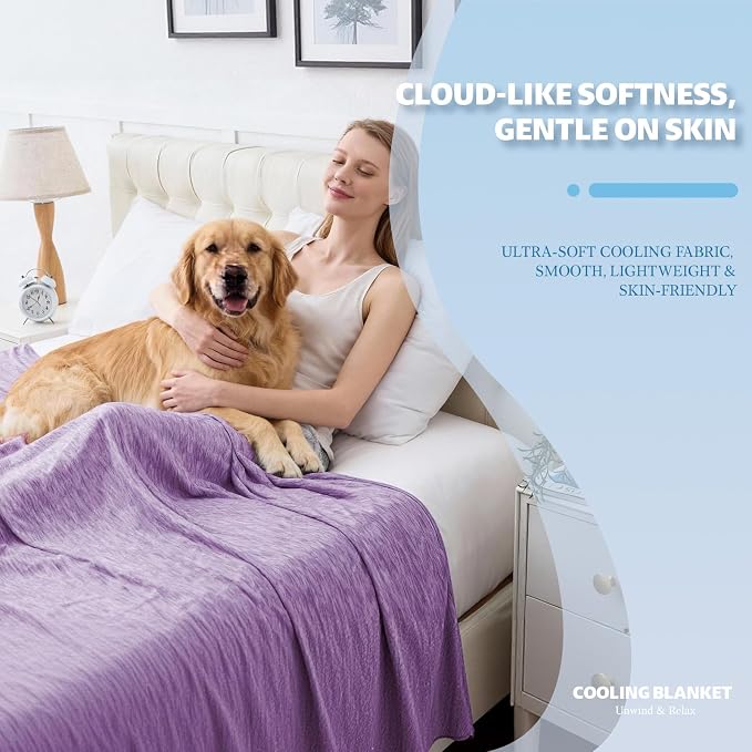 Cooling Blanket Throw Size, Cold Blanket Thin Lightweight Breathable Soft - Image 3