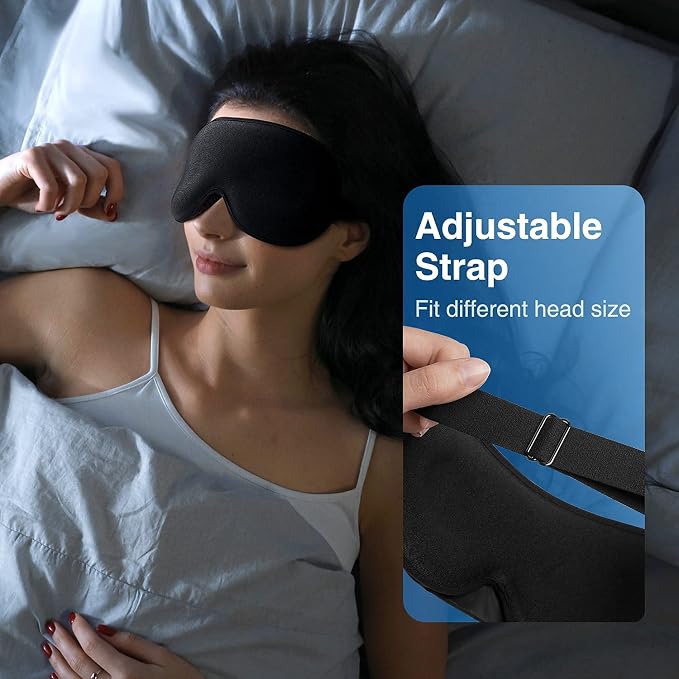 YFONG Weighted Sleep Mask, Women Men 3D Blocking Lights Sleeping Mask, Pressure - Image 8