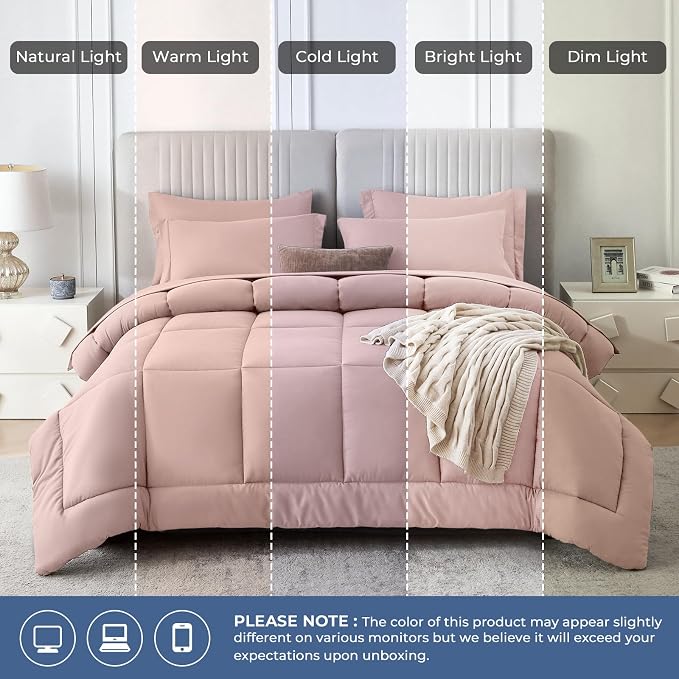 Sasttie California King Comforter Set, 7 Pieces Cal King Bed in a Bag, Complete - Image 7