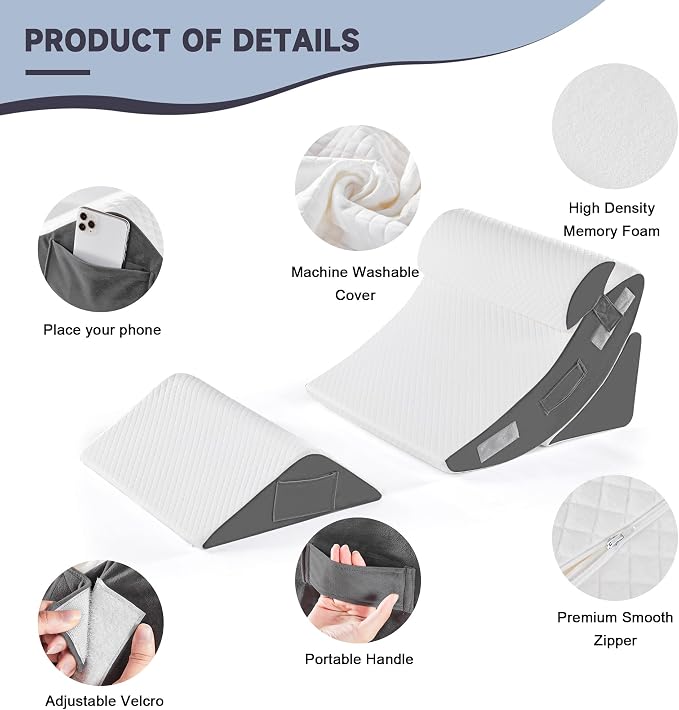 Yojoker 4PCS Orthopedic Bed Wedge Pillow Set - Image 5